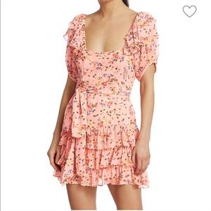 LoveShackFancy NWOT Kimbra Ruffle Floral Silk Mini Dress